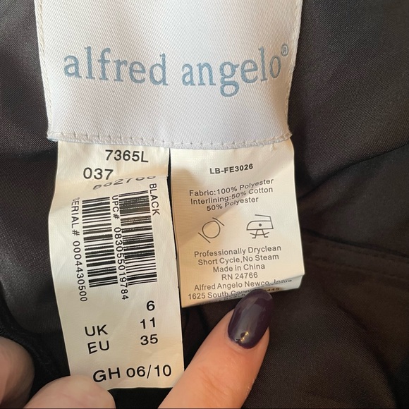 Alfred Angelo black formal dress.  Black size 6 NWT - Picture 8 of 10